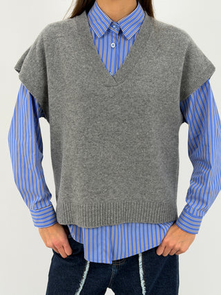 Gilet in Lana Grigio