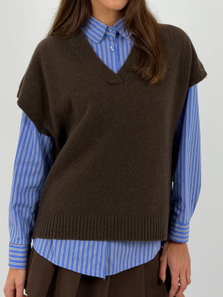 Gilet in Lana Marrone