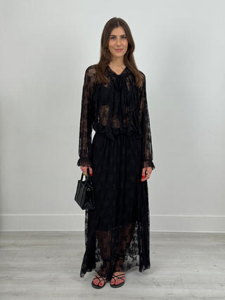 Gonna Lunga in Pizzo Flor Nera