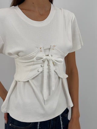 T-Shirt con Bustino Bianca