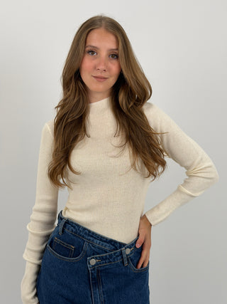 Maglia a Costine Crema