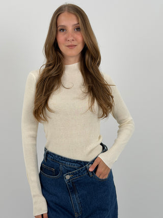 Maglia a Costine Crema