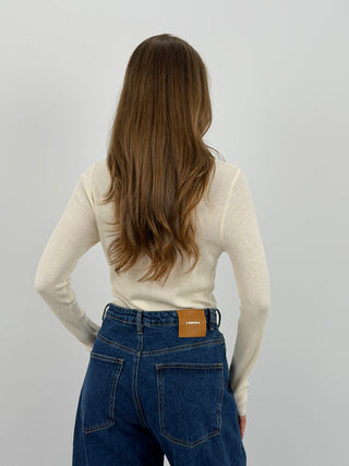 Maglia a Costine Crema