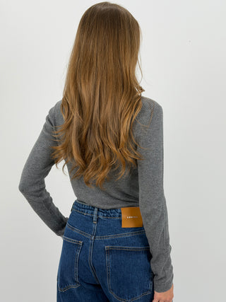 Maglia a Costine Grigia