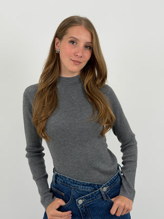 Maglia a Costine Grigia