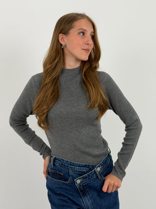 Maglia a Costine Grigia