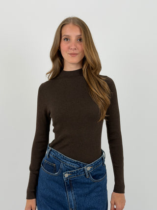 Maglia a Costine Marrone