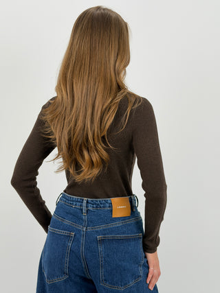 Maglia a Costine Marrone