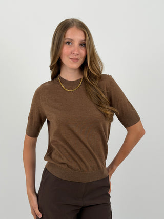 T-Shirt in Maglia Mocha Mousse