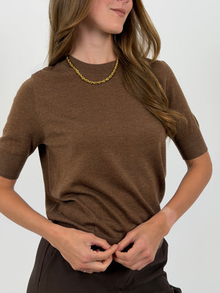 T-Shirt in Maglia Mocha Mousse