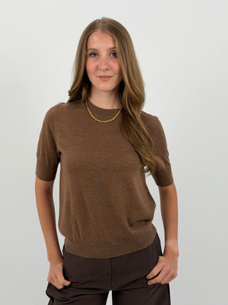 T-Shirt in Maglia Mocha Mousse