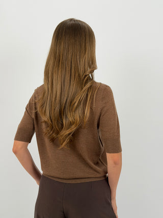 T-Shirt in Maglia Mocha Mousse