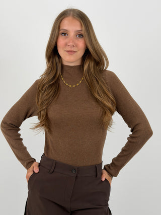 Maglia a Costine Mocha Mousse