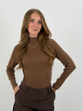 Maglia a Costine Mocha Mousse