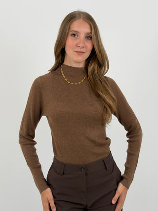 Maglia a Costine Mocha Mousse