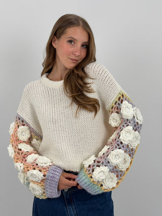 Maglione con Maniche Crochet