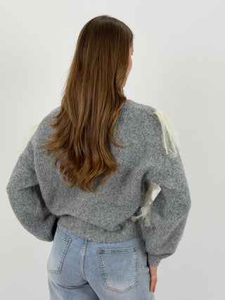 Maglione Grigio con Fiocco