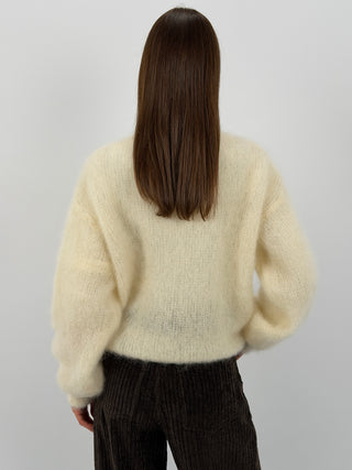 Maglione a Girocollo in Kid Mohair Burro