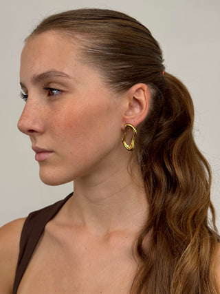 Boucles d'oreilles créoles tressées baguette