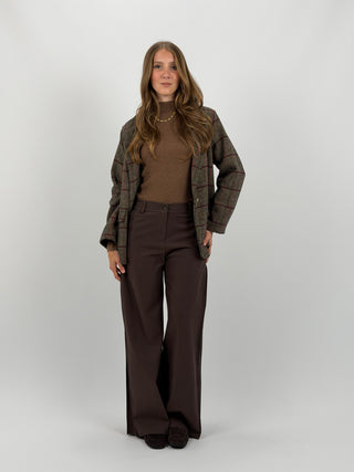Pantalone Wide Leg Marrone