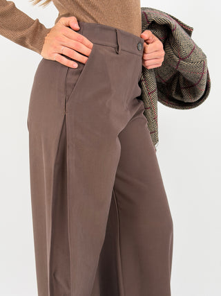 Pantalone Wide Leg Marrone