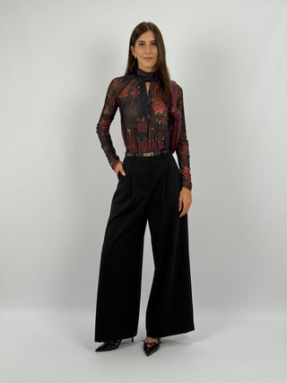 Pantalone Wide Leg Nero