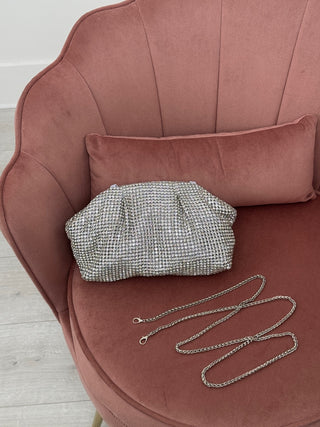 Pochette en strass et diamants