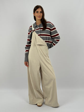 Salopette Lumina in Velluto Crema