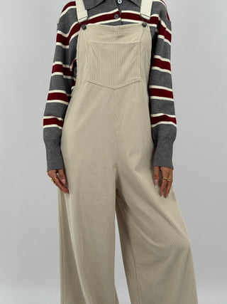 Salopette Lumina in Velluto Crema