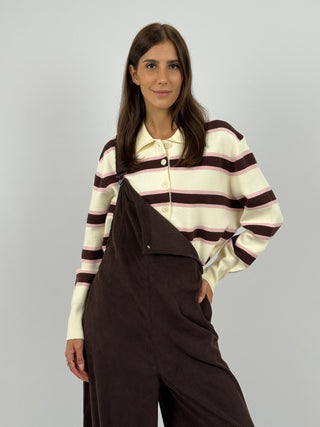 Salopette Lumina in Velluto Marrone