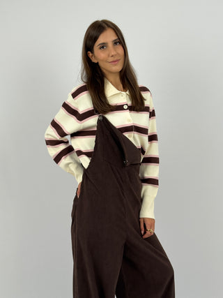 Salopette Lumina in Velluto Marrone