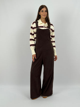 Salopette Lumina in Velluto Marrone