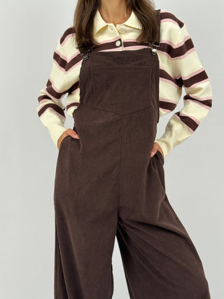 Salopette Lumina in Velluto Marrone