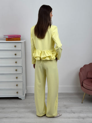 Tailleur con Volant Fleur Giallo Burro