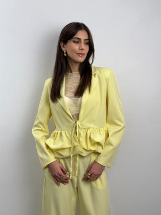 Tailleur con Volant Fleur Giallo Burro