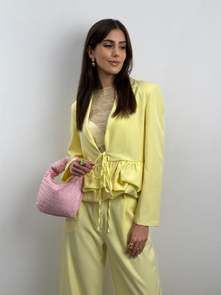 Tailleur con Volant Fleur Giallo Burro