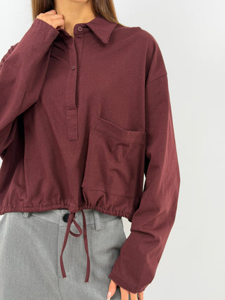 Maglia con Colletto Bordeaux
