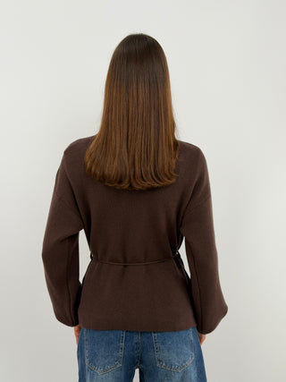 Cardigan Croisé Marron