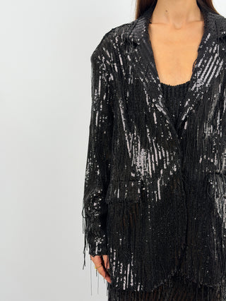 Black Sequin Blazer - Lumina
