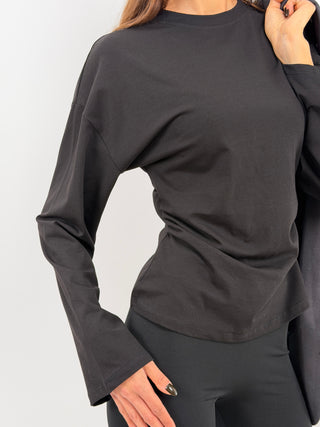 Black Ruched Top - Lumina