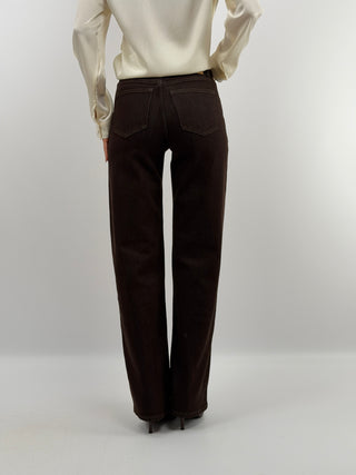 Jeans Straight Leg Marroni