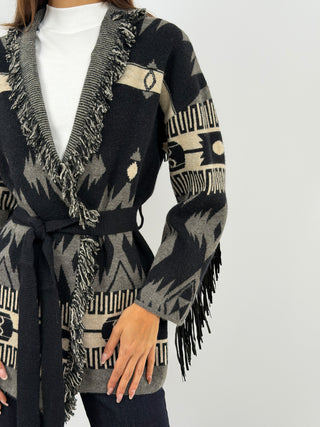 Grey Ethnic Cardigan