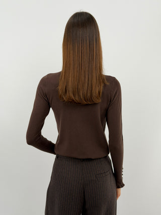 Brown Turtleneck with Ruffles