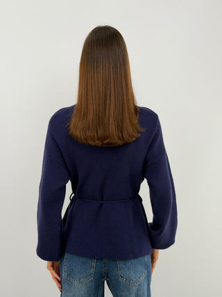 Blue Crossover Cardigan