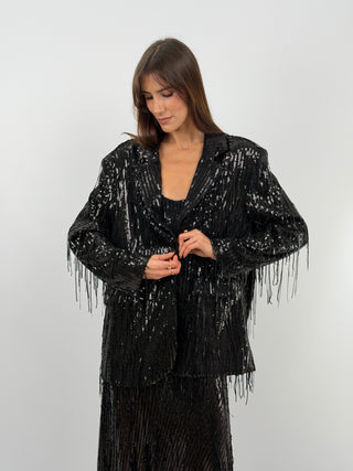 Black Sequin Blazer - Lumina