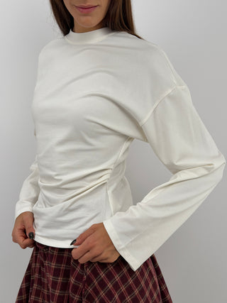 Cream Ruched Top - Lumina