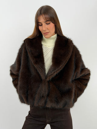Brown Ginevra Faux Fur Jacket