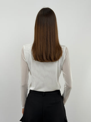 Cream Tulle Top
