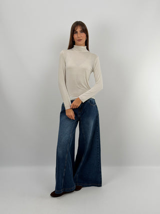 Cream Ultralight Turtleneck with Cashmere