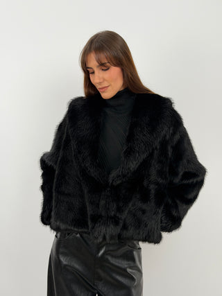 Black Ginevra Faux Fur Jacket